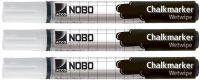 NOBO Marqueur craie, nettoyage humidifi&eacute;, blanc