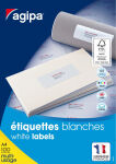 agipa &eacute;tiquettes d'adresse, 99,1 x 38,1 mm, blanc