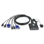 ATEN commutateur KVM c&acirc;bl&eacute; USB 2.0 + VGA, 2 ports, longueur