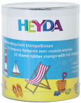 HEYDA Kit de timbres &agrave; motifs "vaccances", en bo&icirc;te transpa-