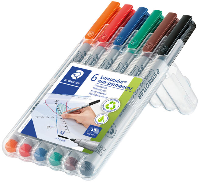 STAEDTLER Lot De 6 Lumocolors Marqueur Permanent 317M, Noir